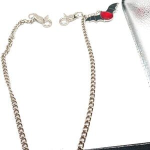 Red + Black Bat  Single Layer  Metal  Wallet  Or Pants  Chain 24 Inches